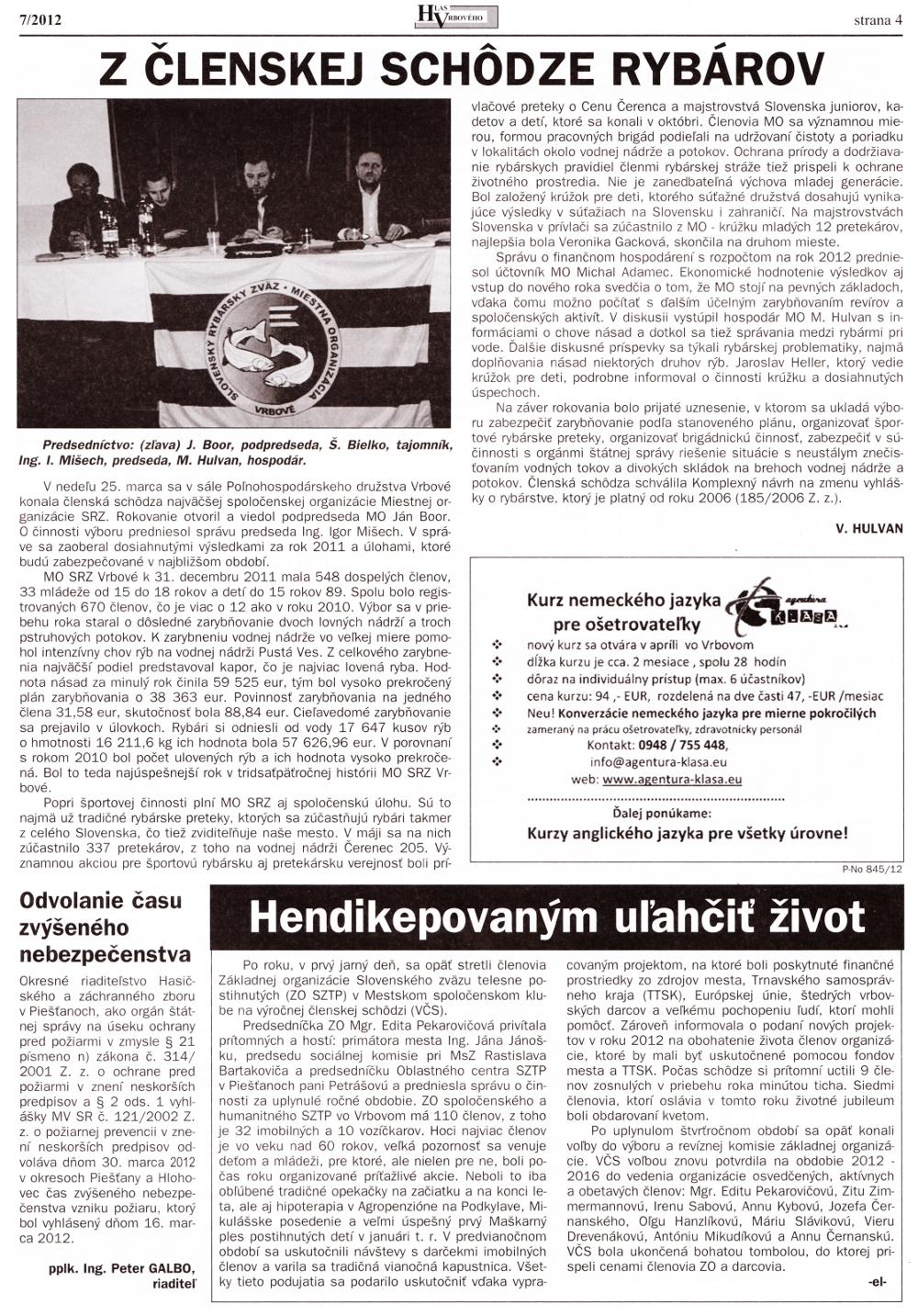 Hlas Vrbového 07/2012, strana 4