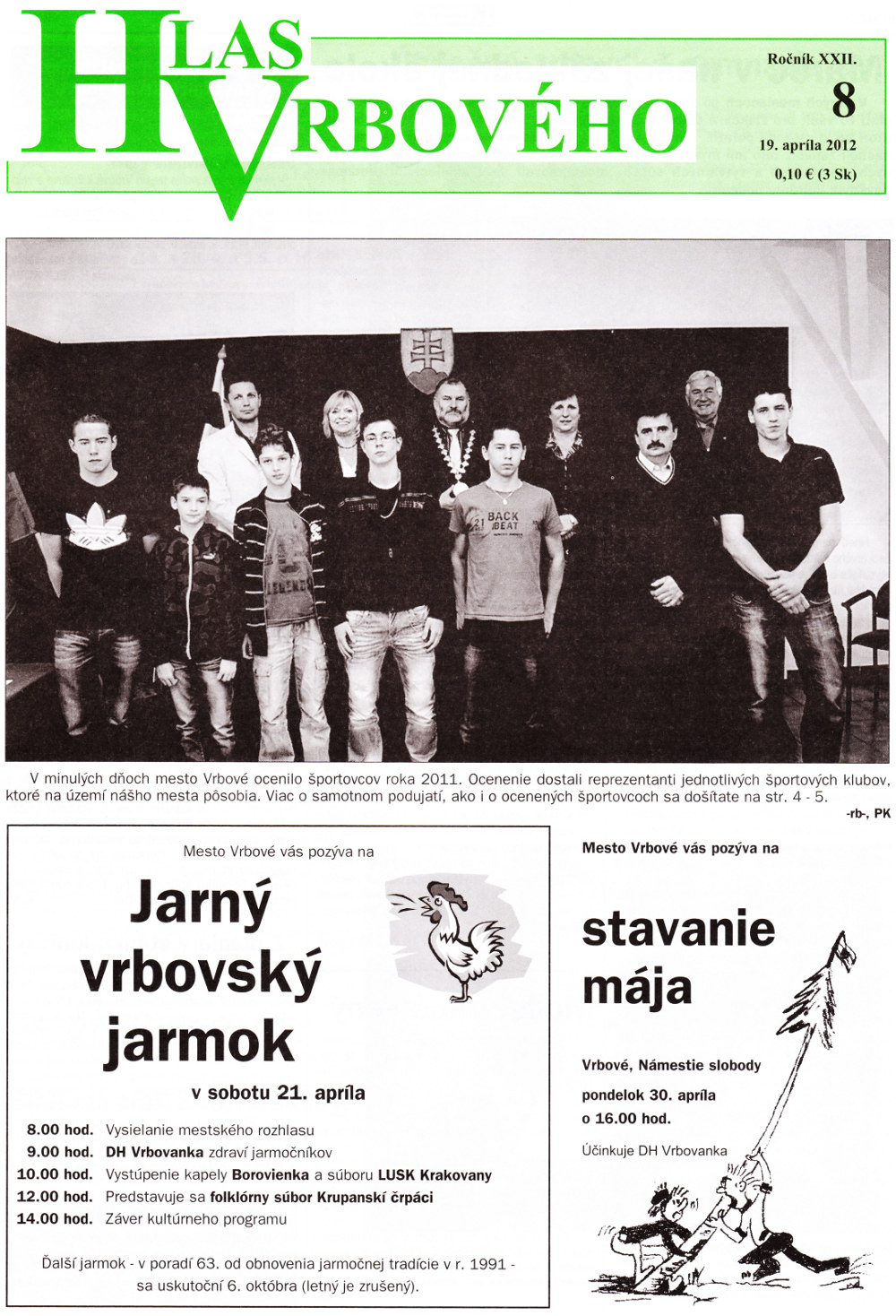 Hlas Vrbového 08/2012, strana 1