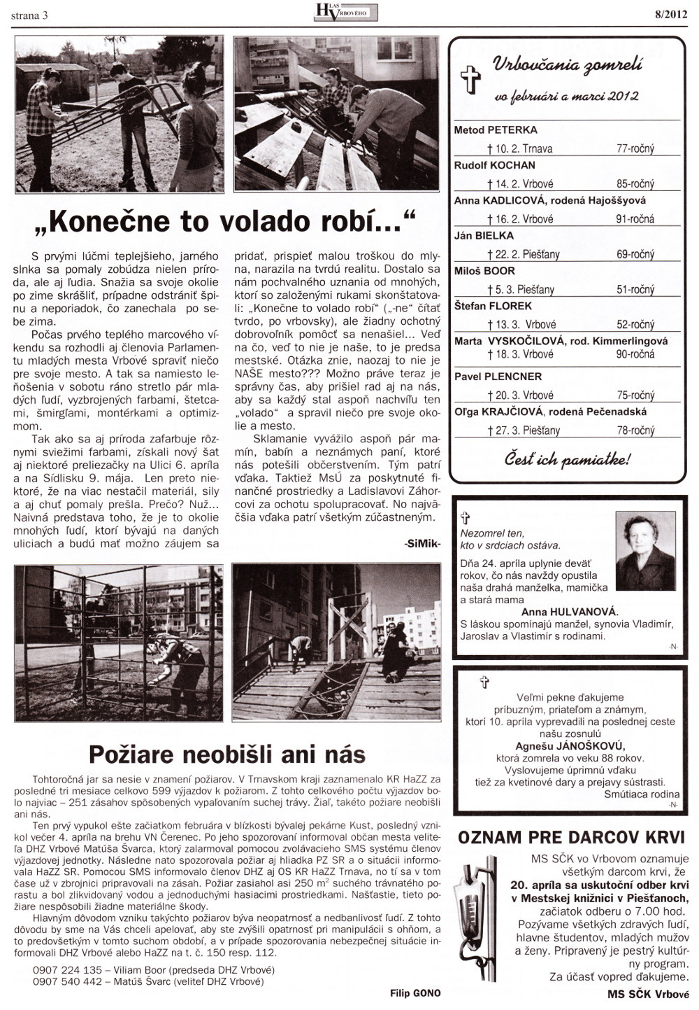 Hlas Vrbového 08/2012, strana 3
