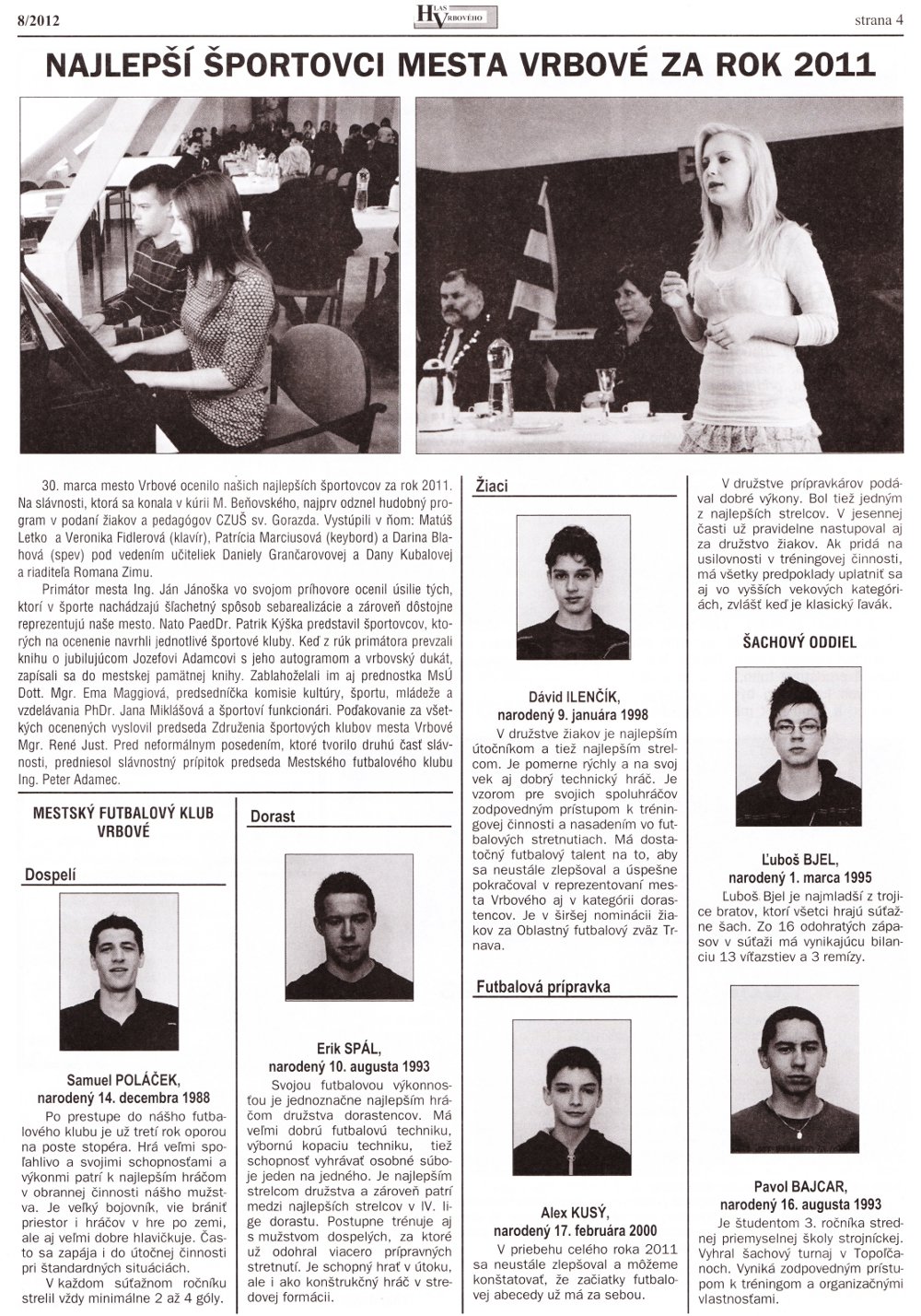 Hlas Vrbového 08/2012, strana 4