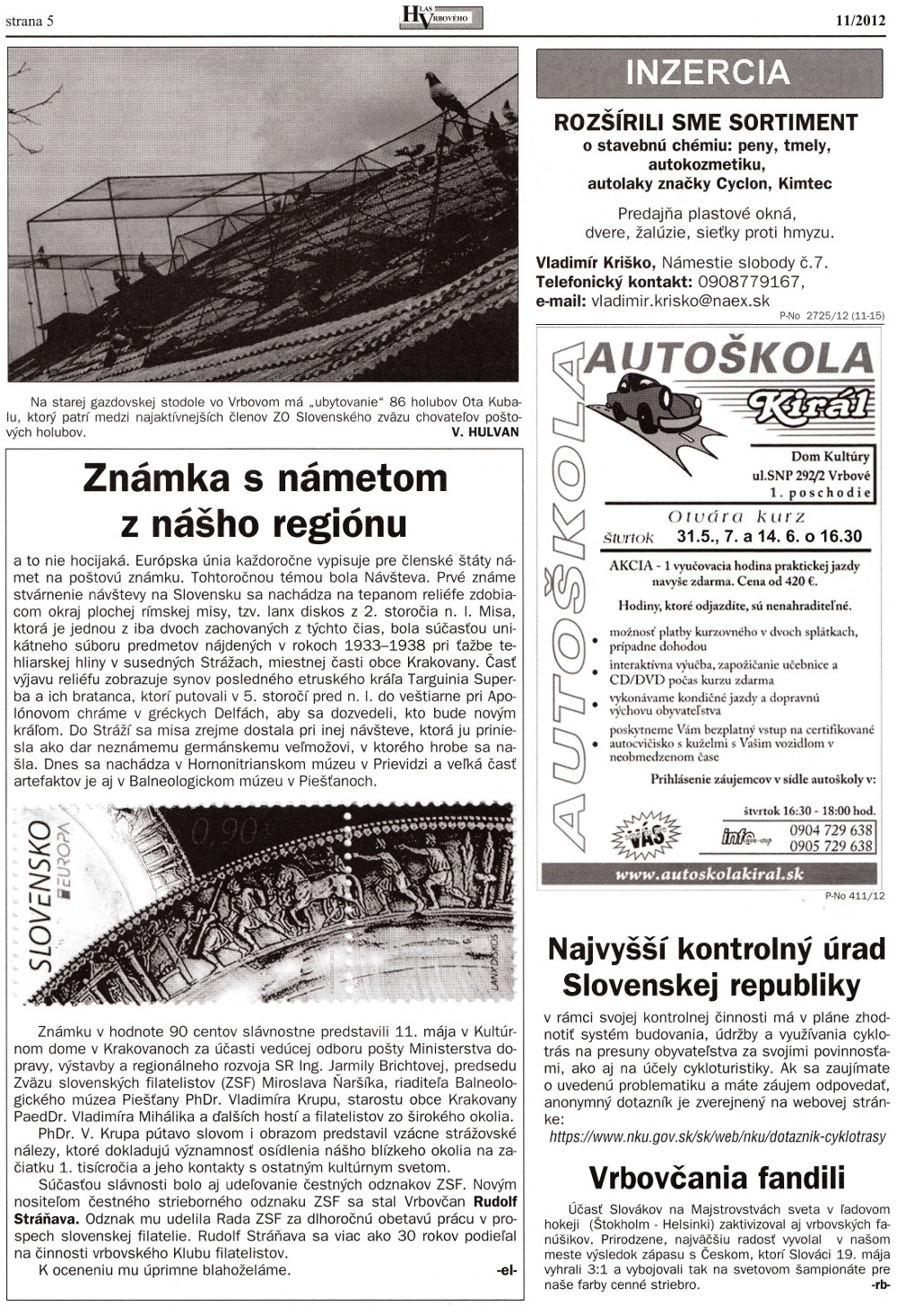 Hlas Vrbového 11/2012, strana 5