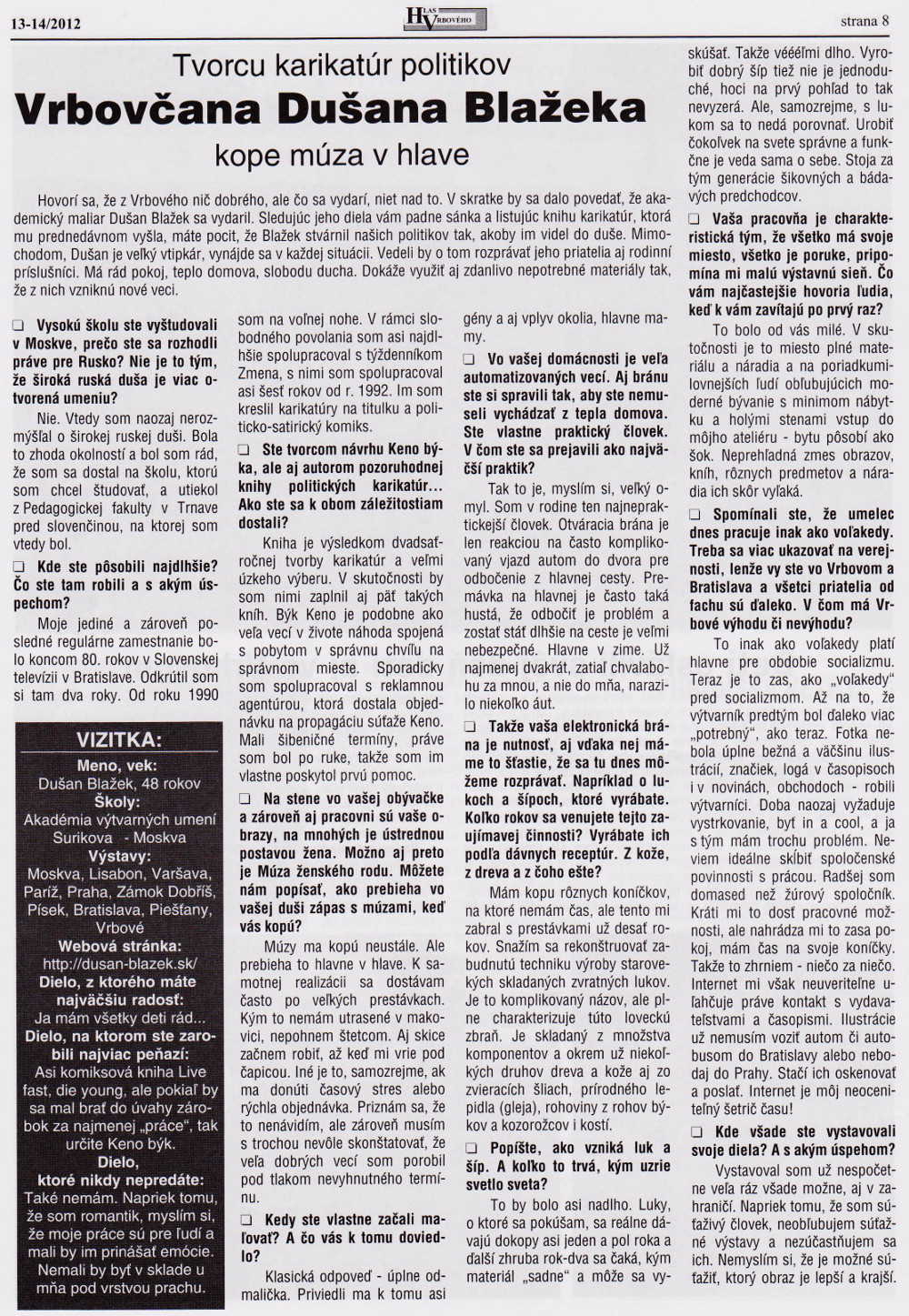 Hlas Vrbového 13-14/2012, strana 8