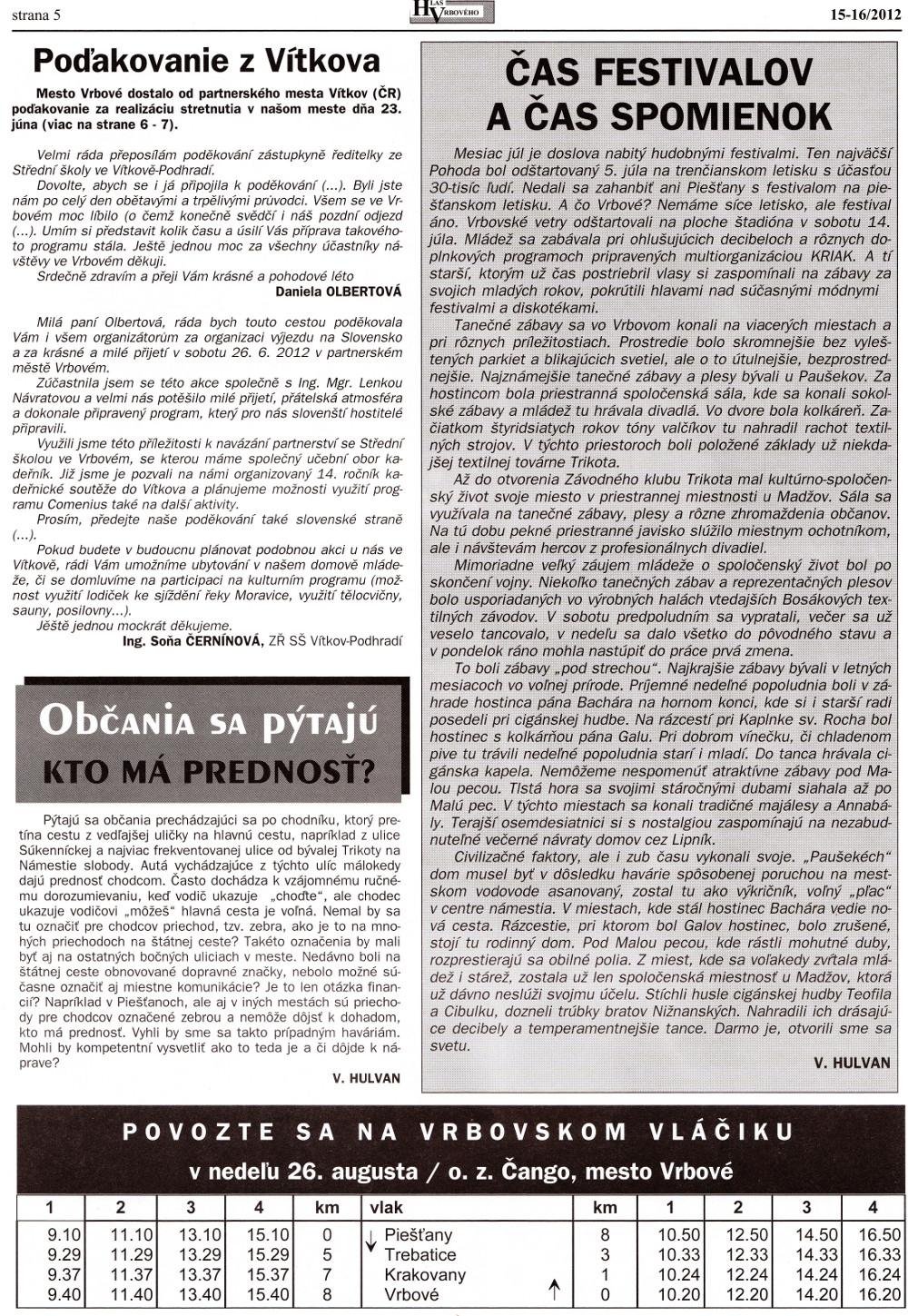 Hlas Vrbového 15-16/2012, strana 5