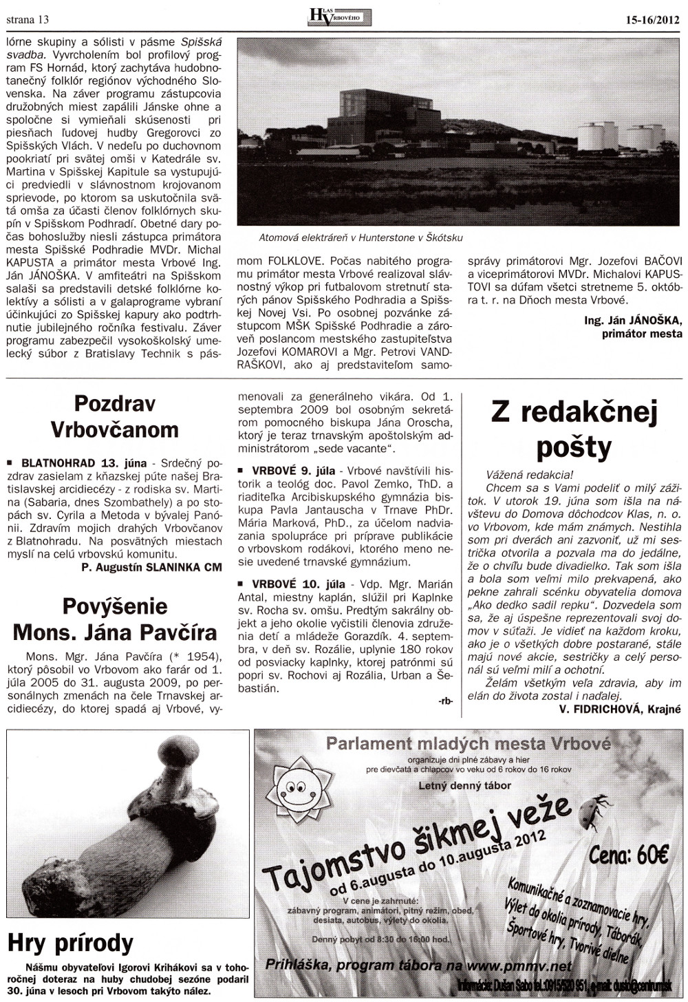 Hlas Vrbového 15-16/2012, strana 13