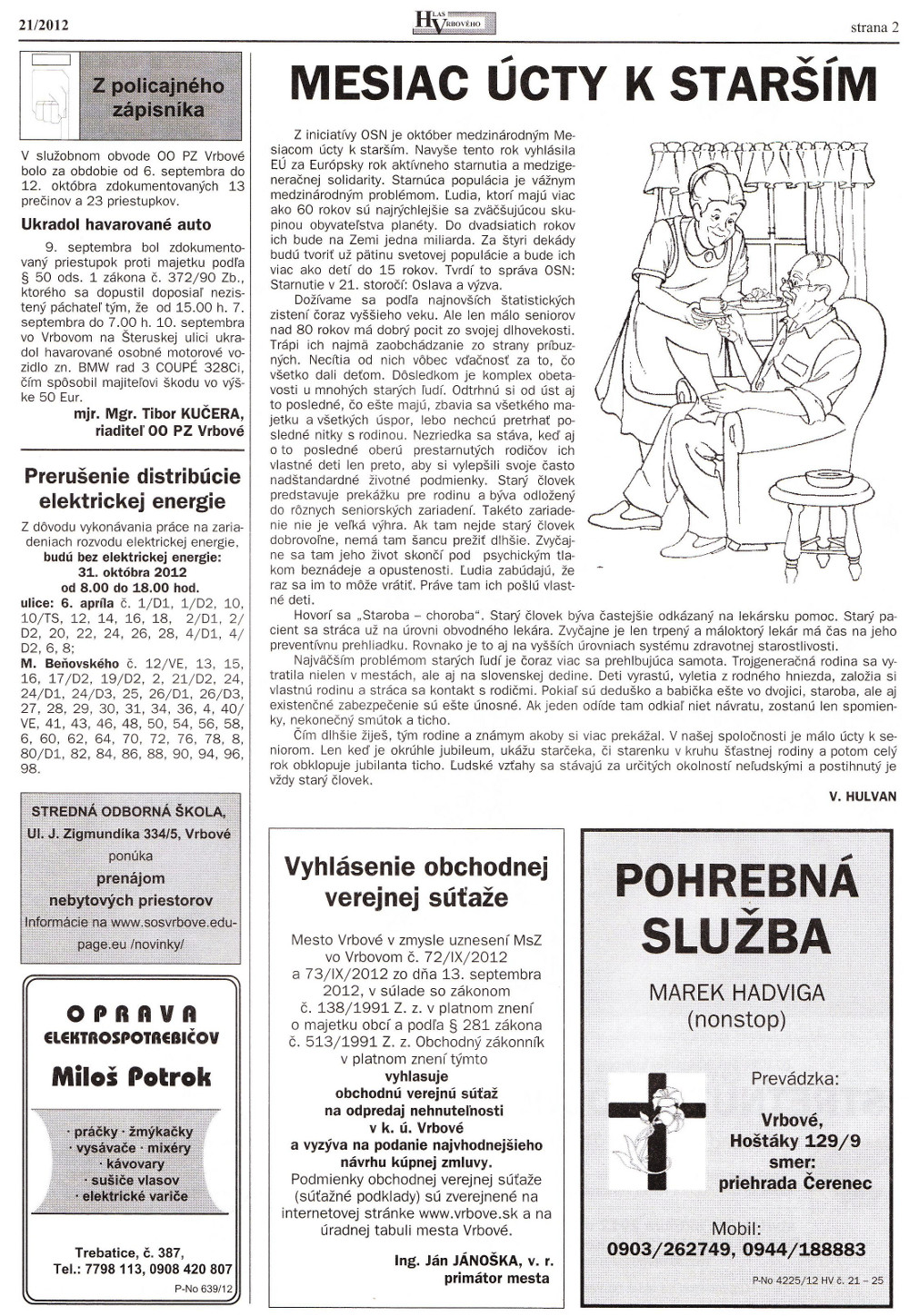 Hlas Vrbového 21/2012, strana 2