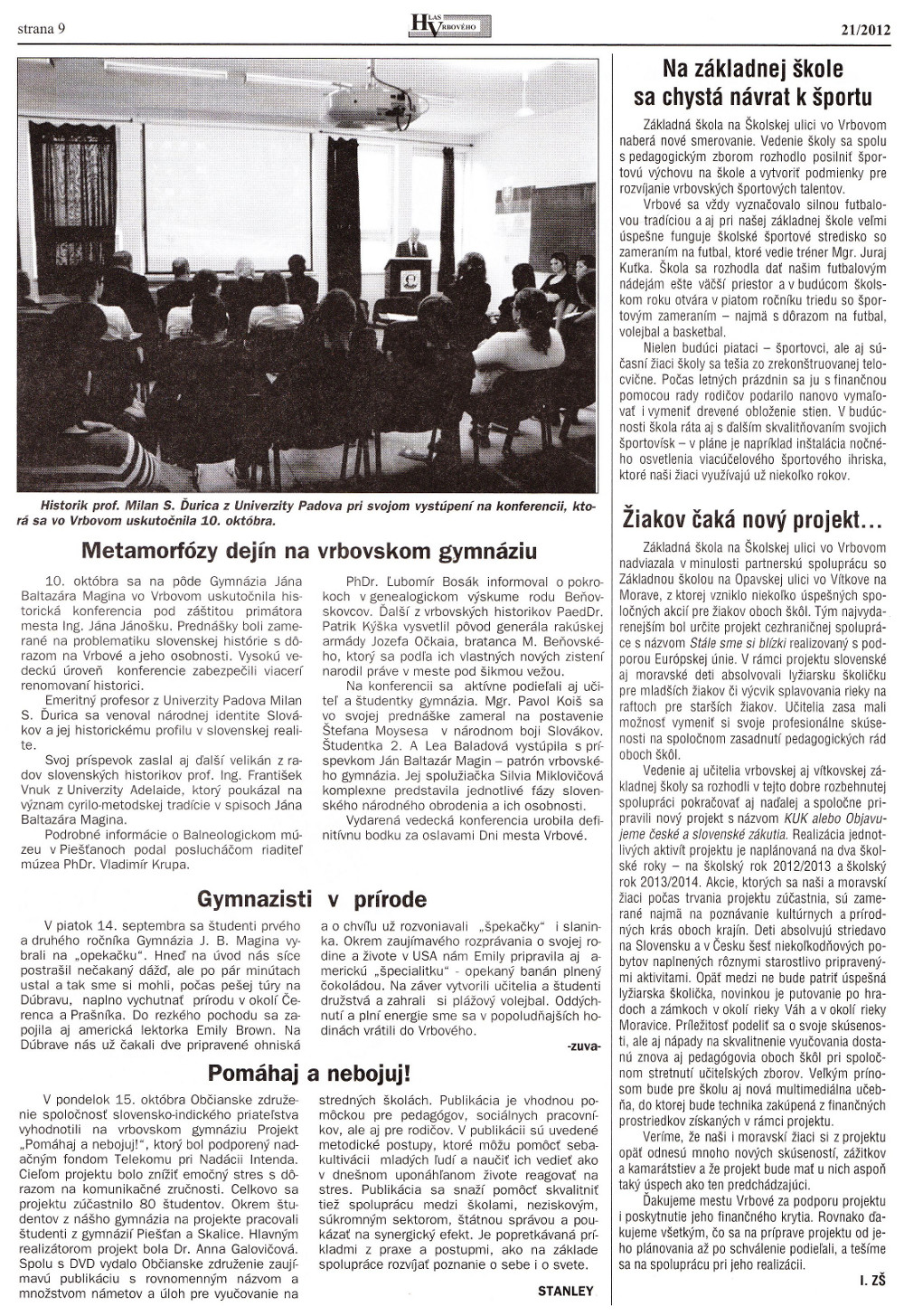 Hlas Vrbového 21/2012, strana 9