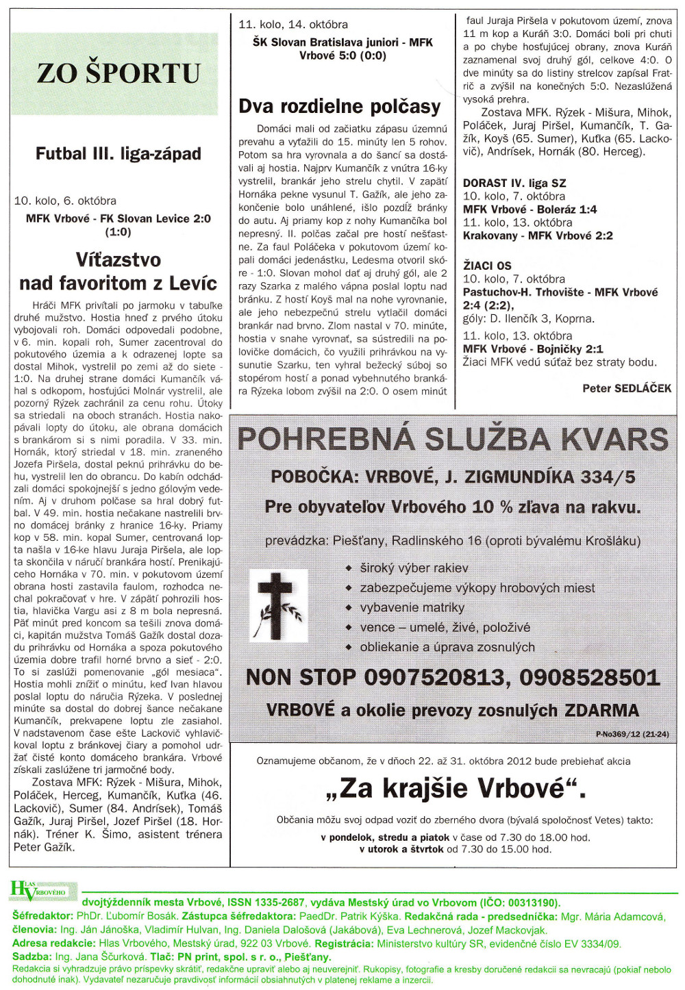 Hlas Vrbového 21/2012, strana 12