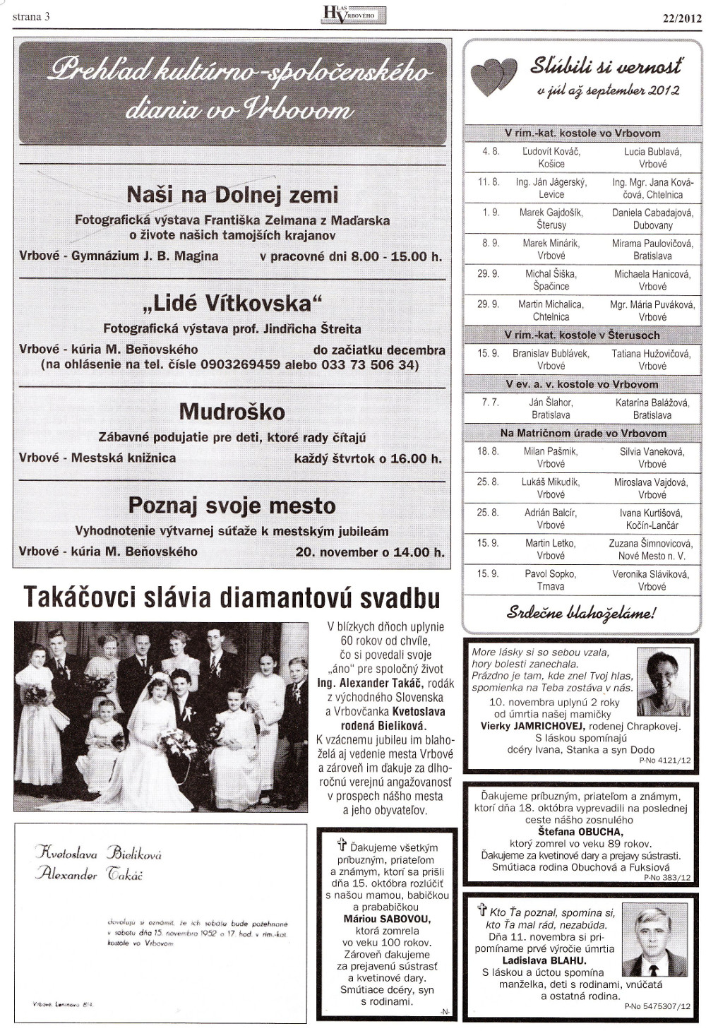 Hlas Vrbového 22/2012, strana 3