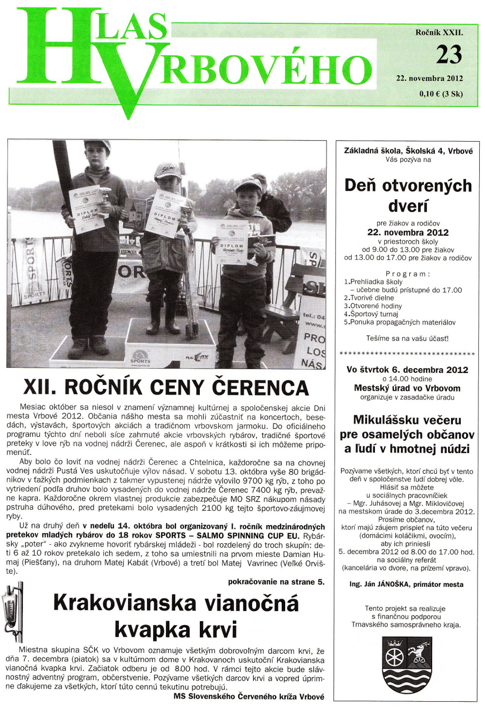 Hlas Vrbového 23/2012, strana 1