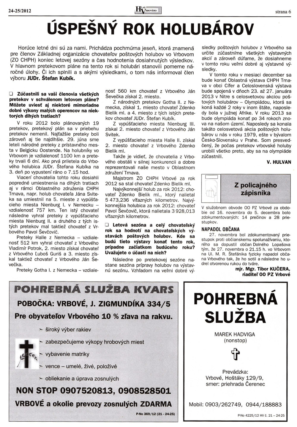 Hlas Vrbového 24/2012, strana 6