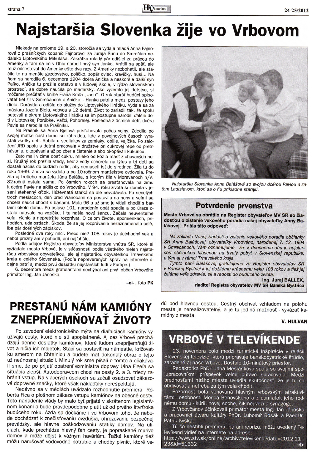 Hlas Vrbového 24/2012, strana 7