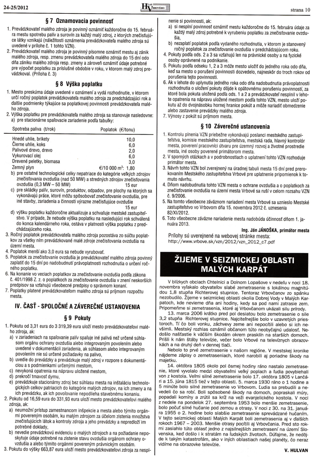 Hlas Vrbového 24/2012, strana 10