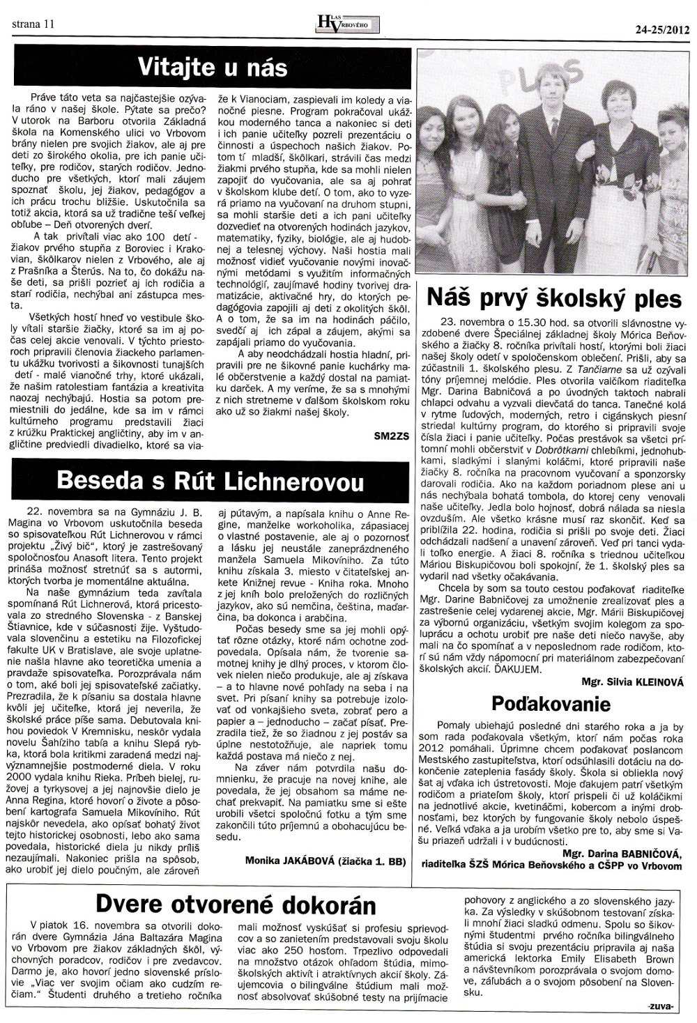 Hlas Vrbového 24/2012, strana 11