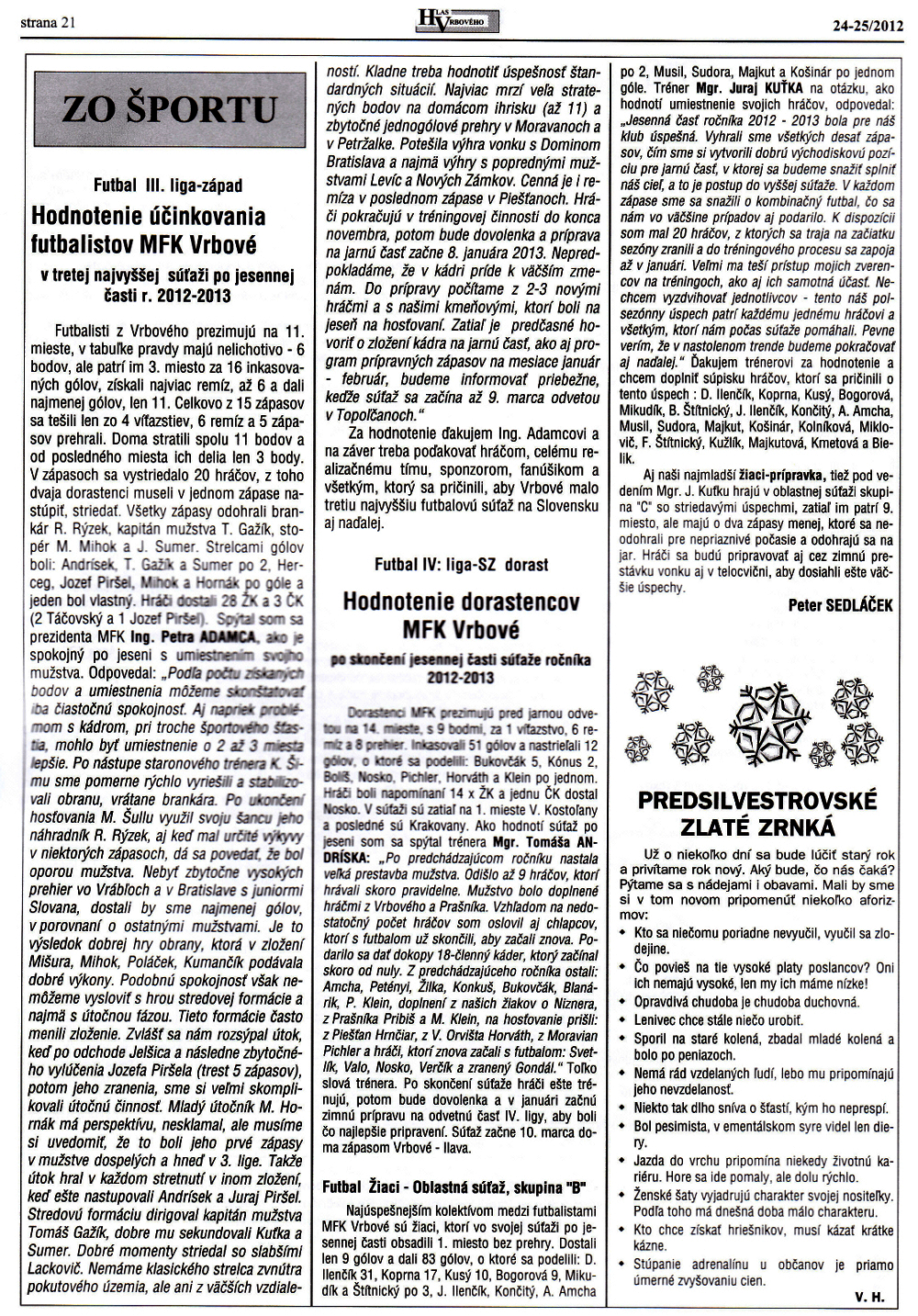 Hlas Vrbového 24/2012, strana 21