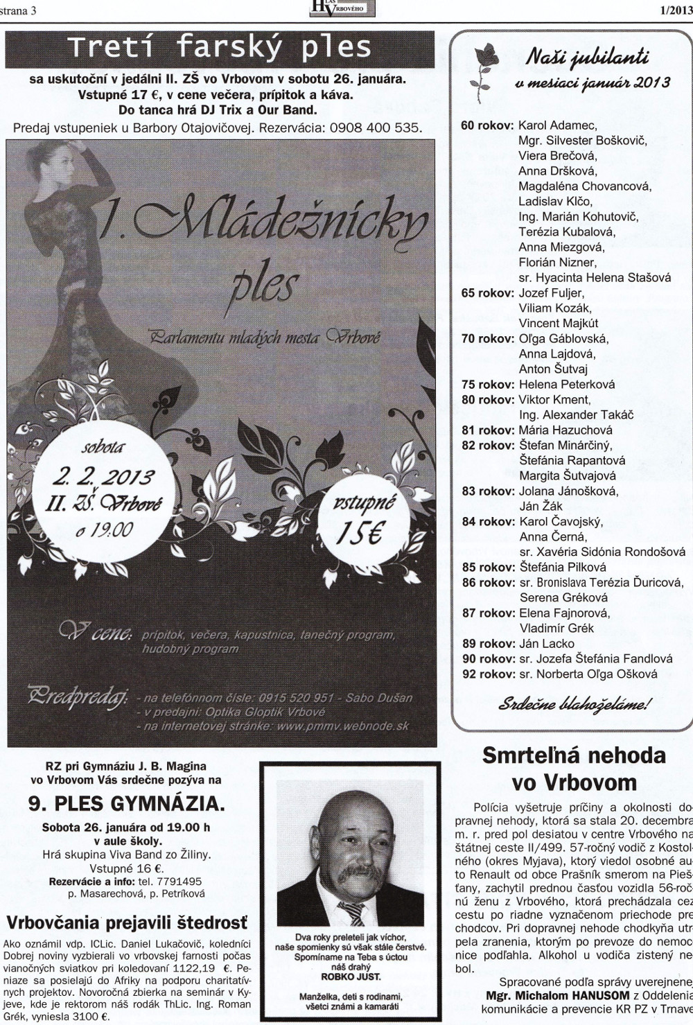 Hlas Vrbového 01/2013, strana 3