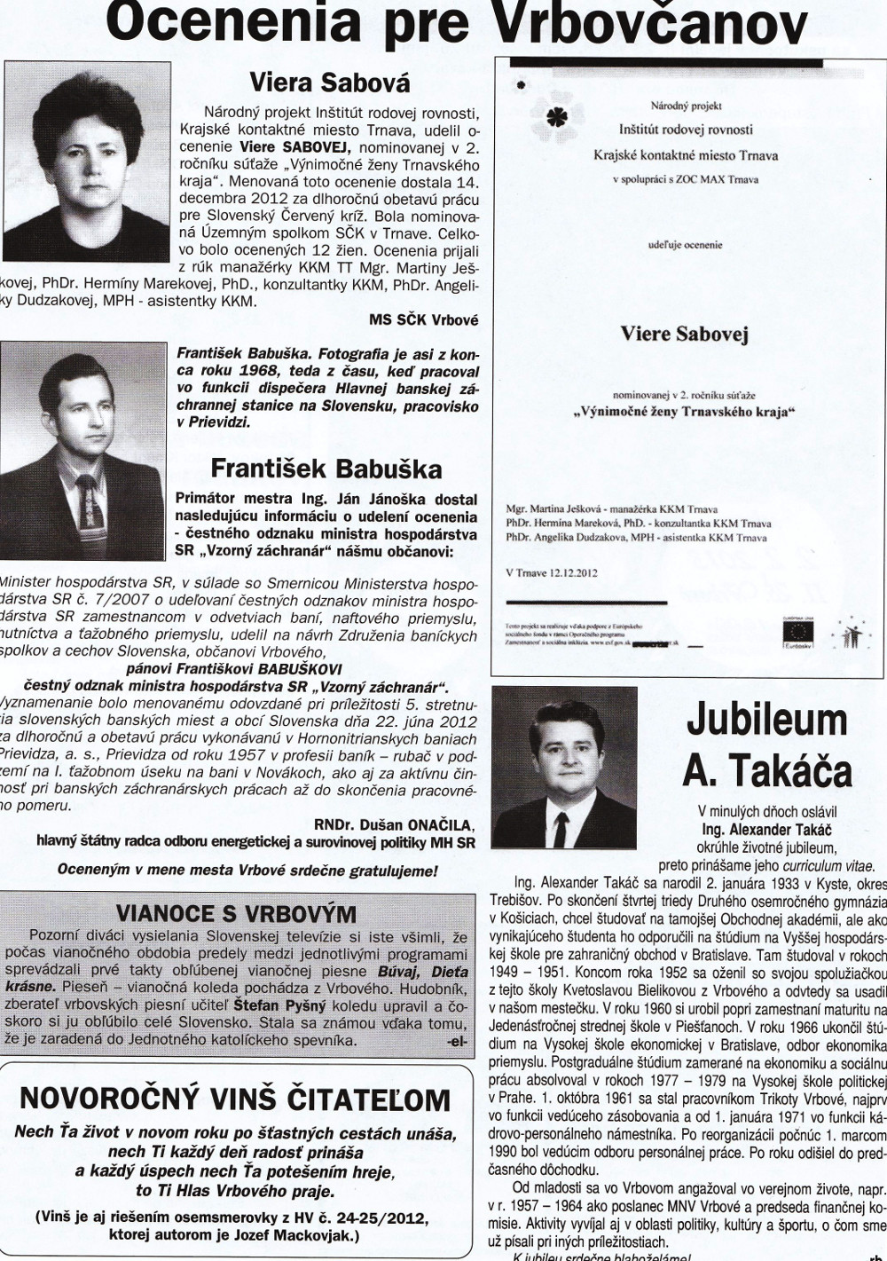 Hlas Vrbového 01/2013, strana 4