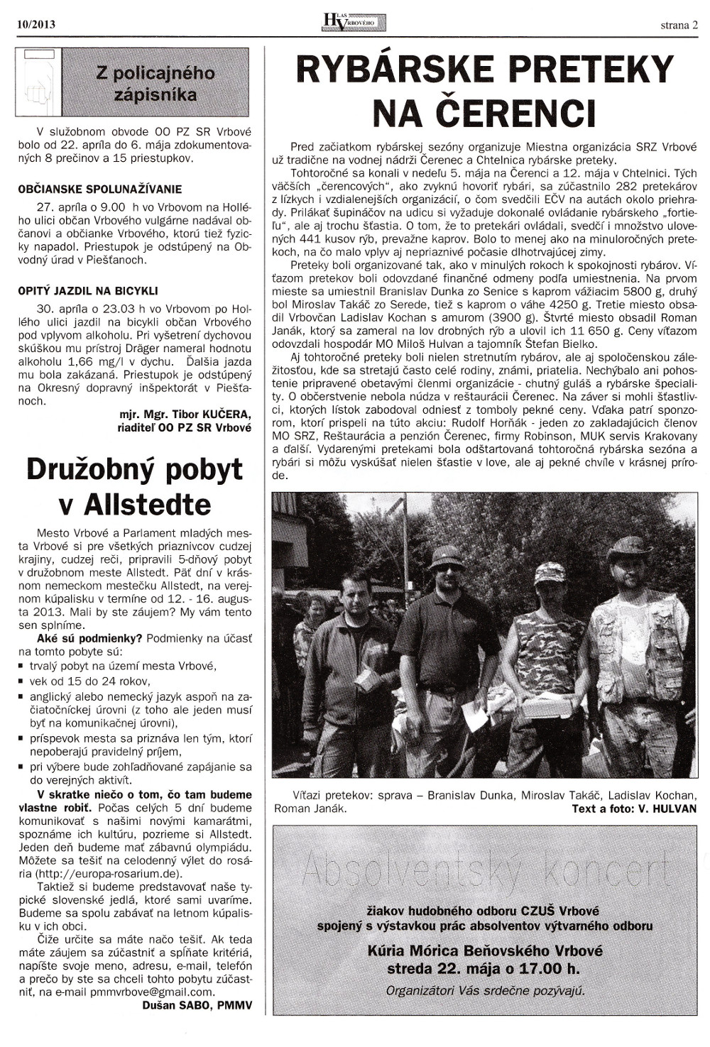Hlas Vrbového 10/2013, strana 2