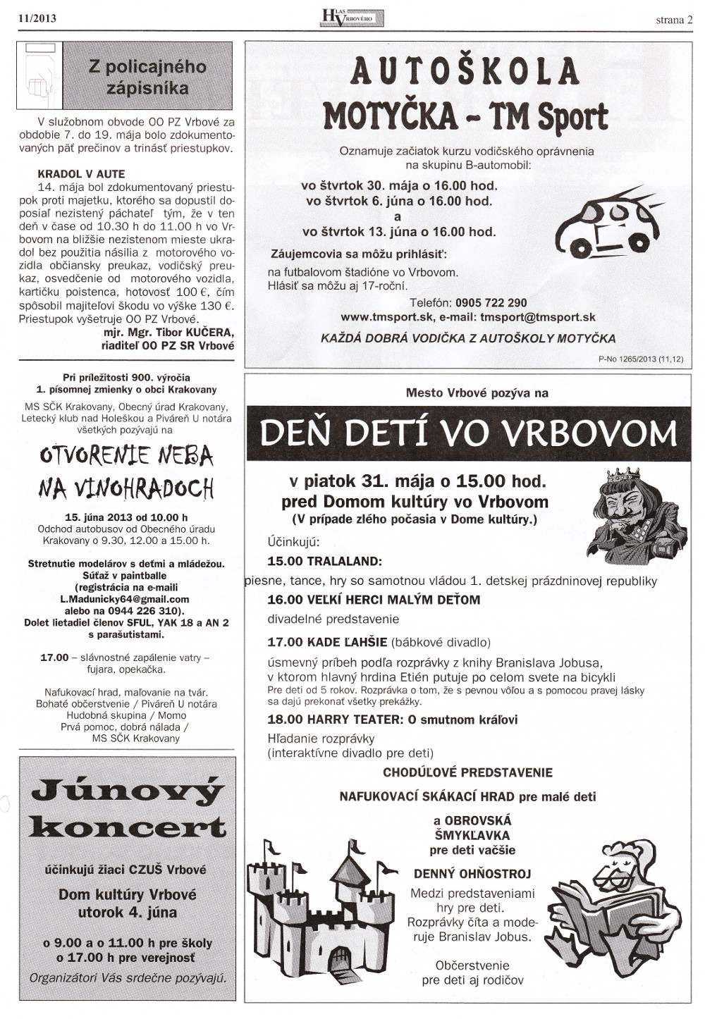 Hlas Vrbového 11/2013, strana 2