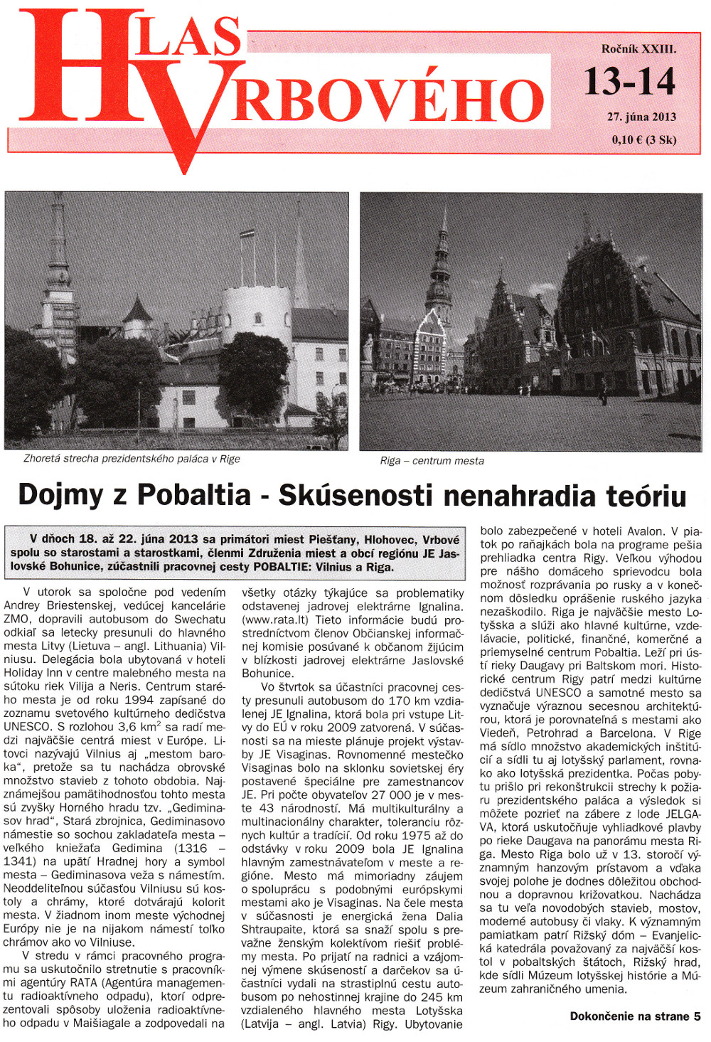 Hlas Vrbového 14/2013, strana 1