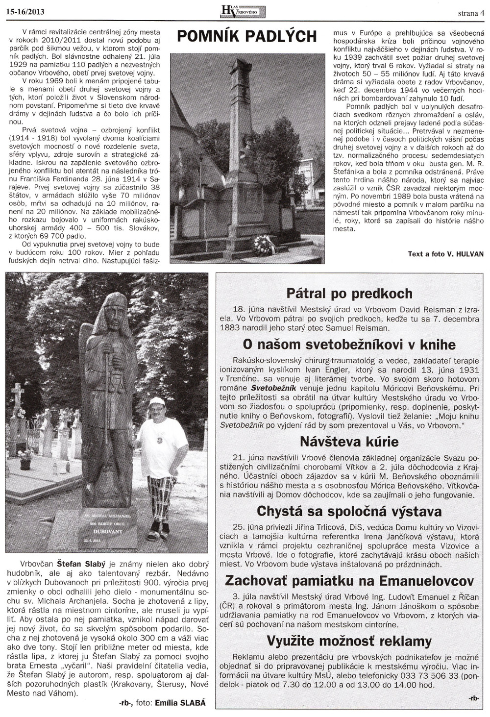 Hlas Vrbového 16/2013, strana 4