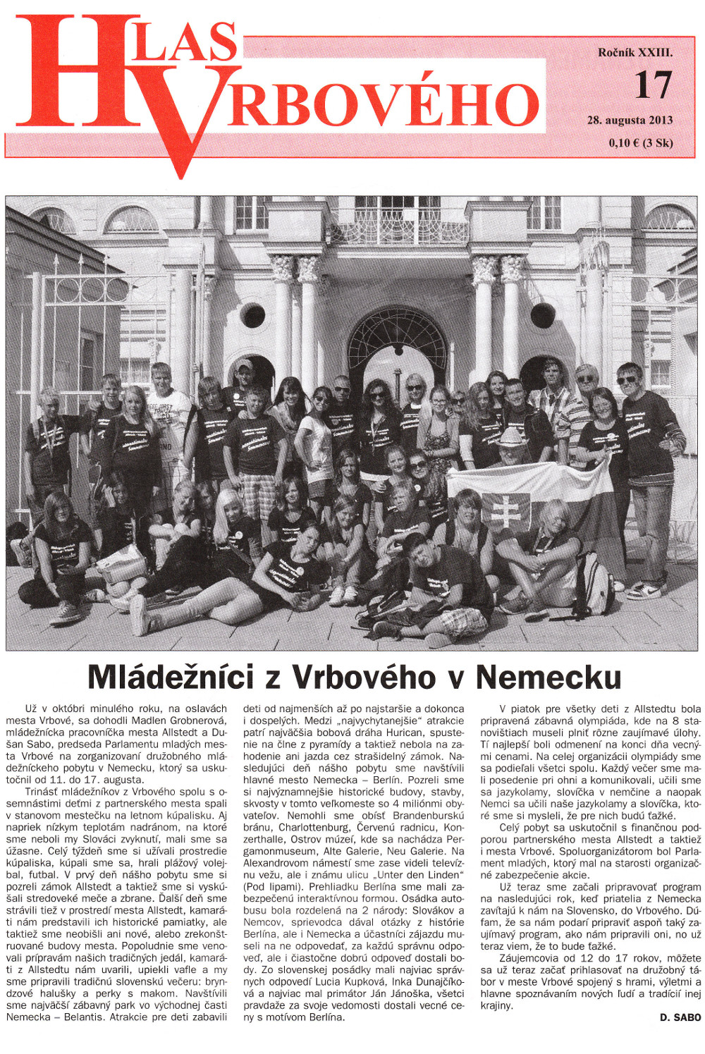 Hlas Vrbového 17/2013, strana 1