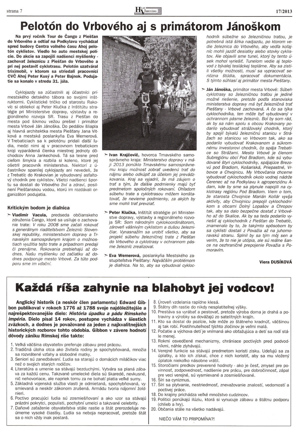 Hlas Vrbového 17/2013, strana 7