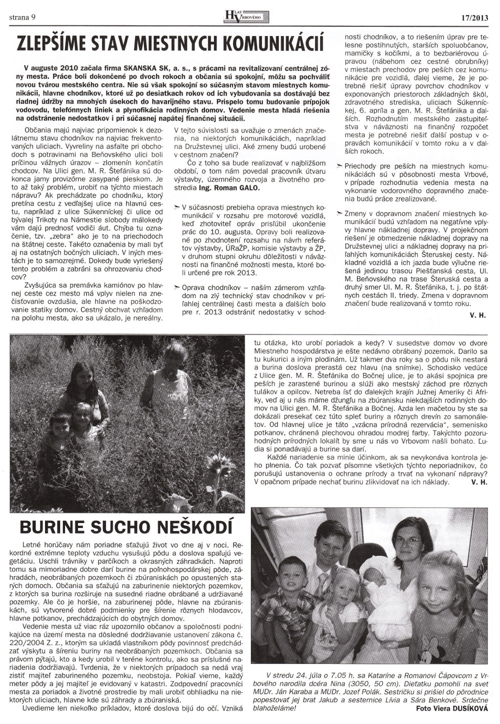 Hlas Vrbového 17/2013, strana 9