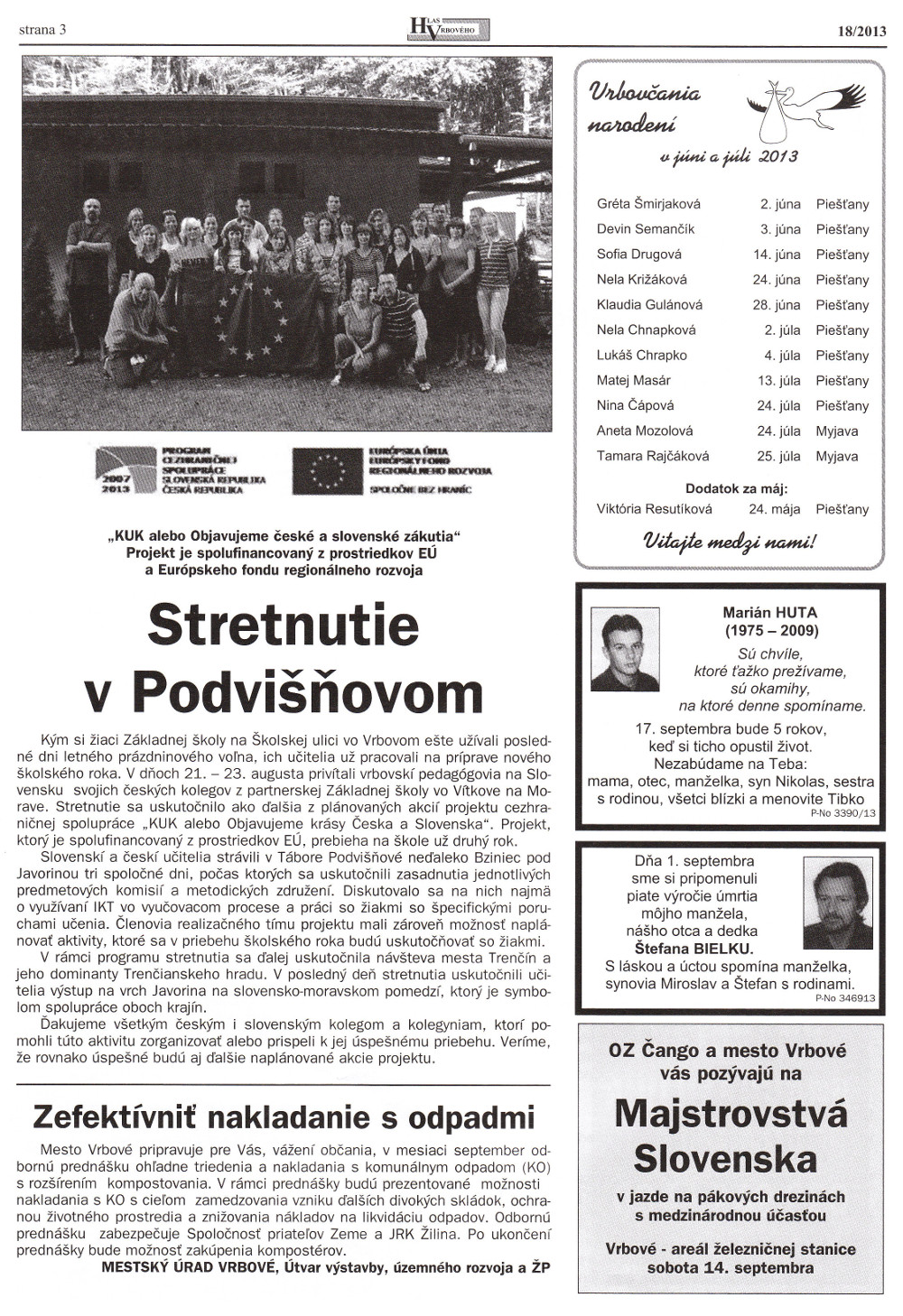 Hlas Vrbového 18/2013, strana 3