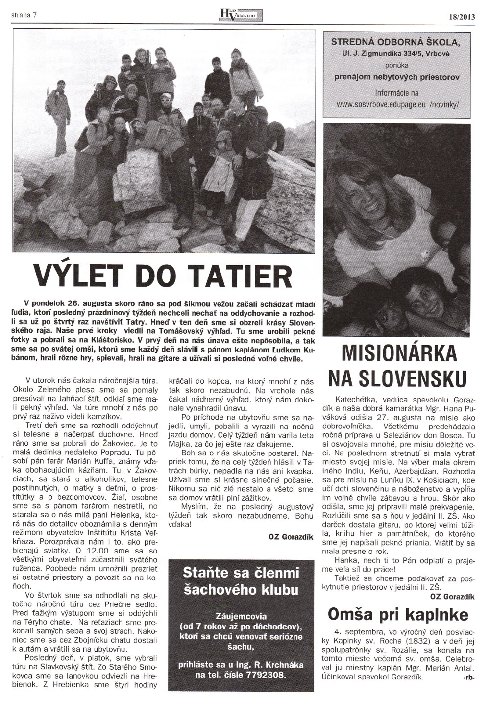 Hlas Vrbového 18/2013, strana 7