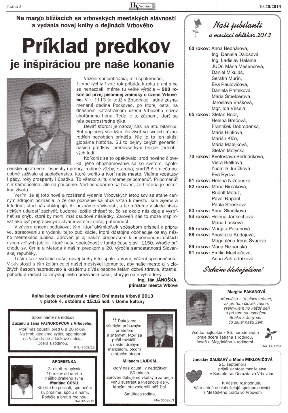 Hlas Vrbového 19/2013, strana 3