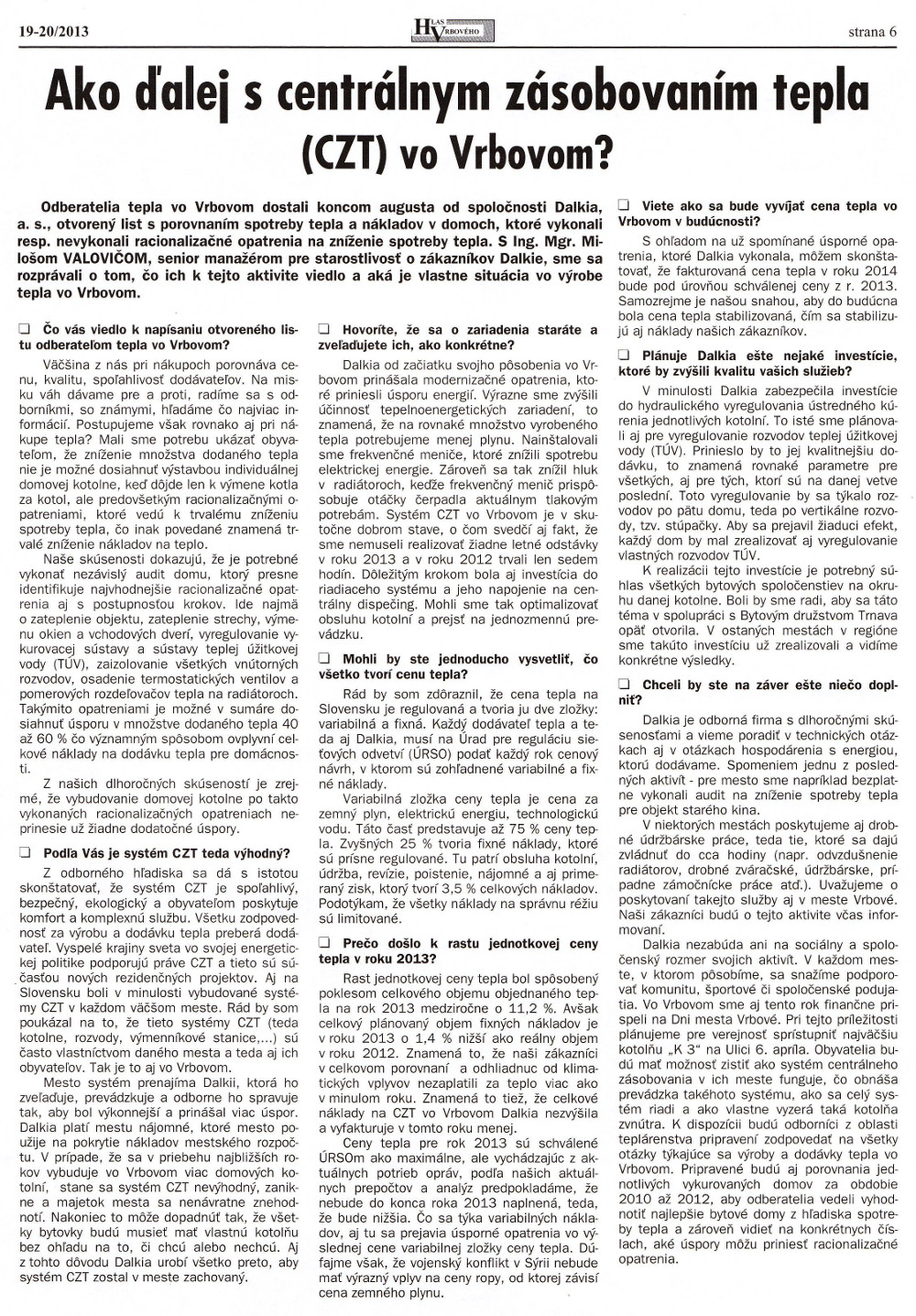 Hlas Vrbového 19/2013, strana 6