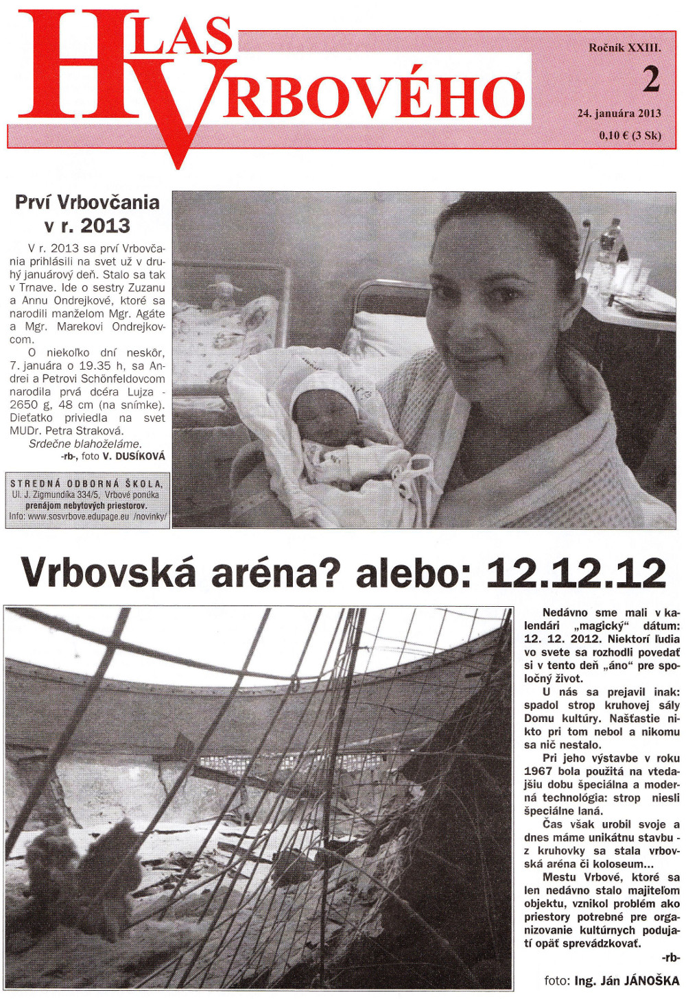 Hlas Vrbového 02/2013, strana 1