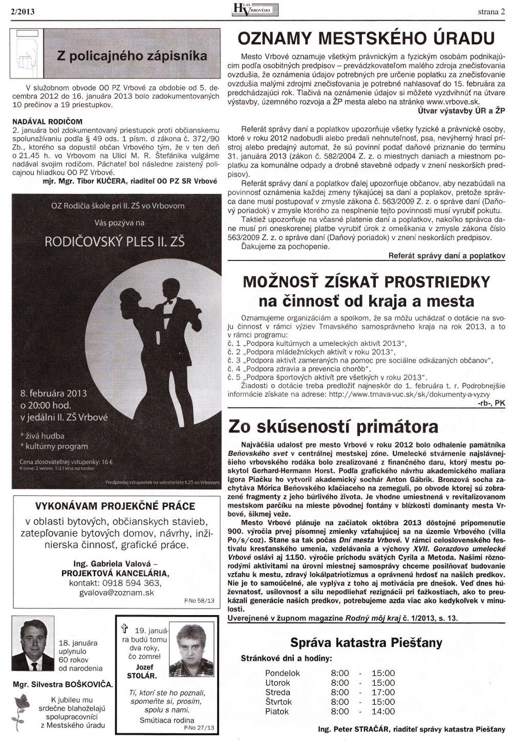 Hlas Vrbového 02/2013, strana 2