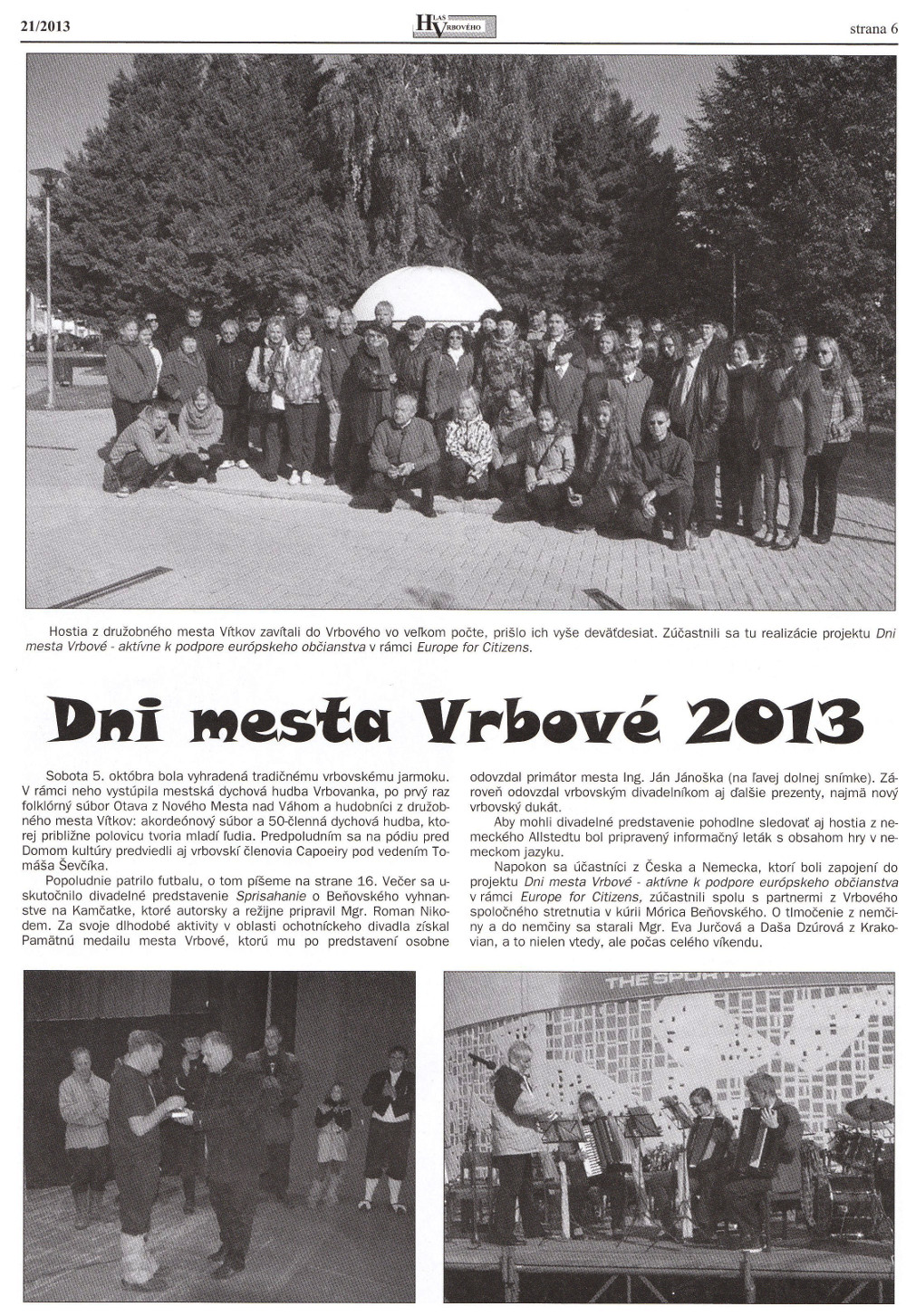 Hlas Vrbového 21/2013, strana 6