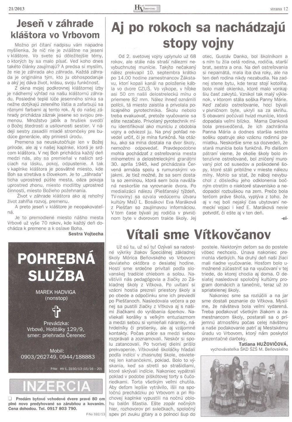 Hlas Vrbového 21/2013, strana 12