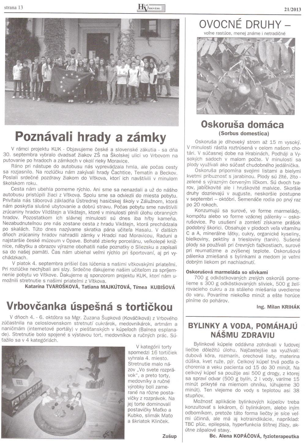 Hlas Vrbového 21/2013, strana 13