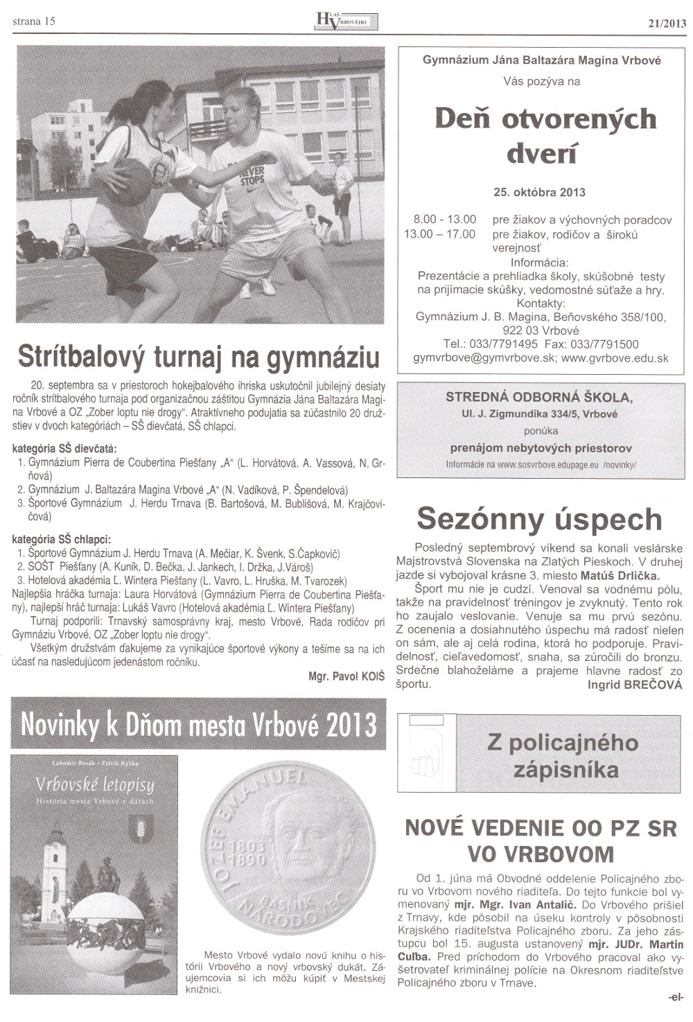 Hlas Vrbového 21/2013, strana 15