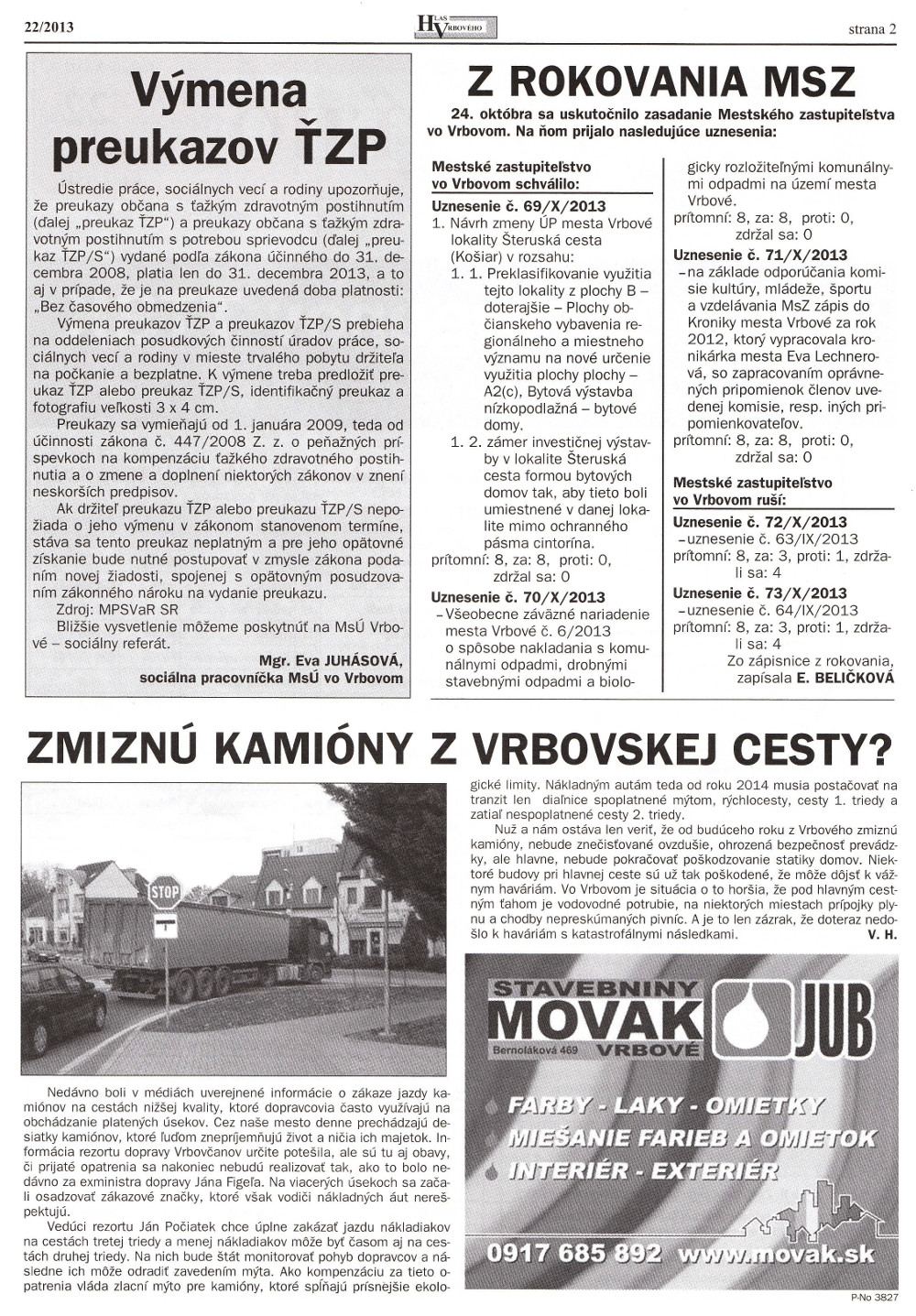 Hlas Vrbového 22/2013, strana 2