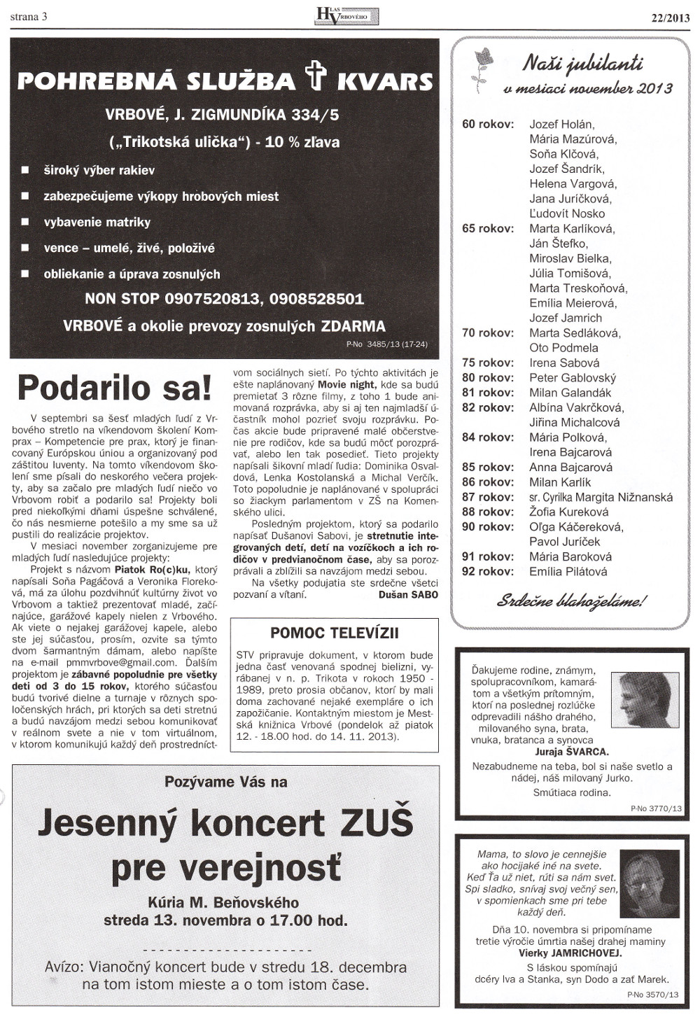 Hlas Vrbového 22/2013, strana 3