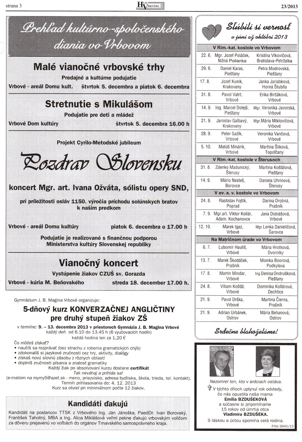 Hlas Vrbového 23/2013, strana 3