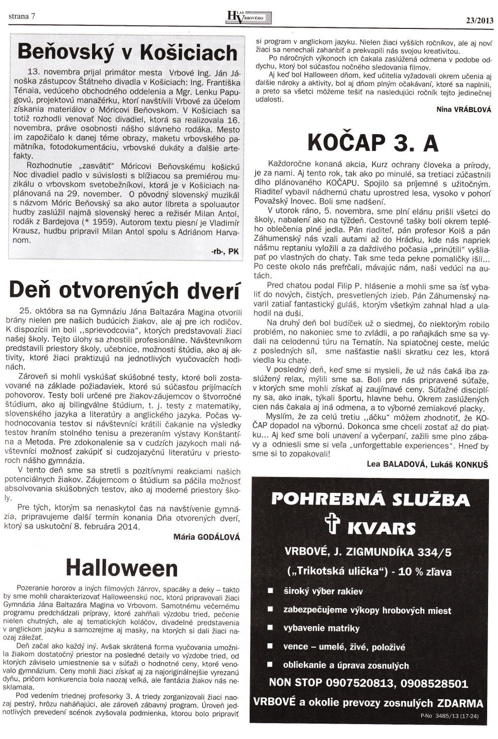 Hlas Vrbového 23/2013, strana 7