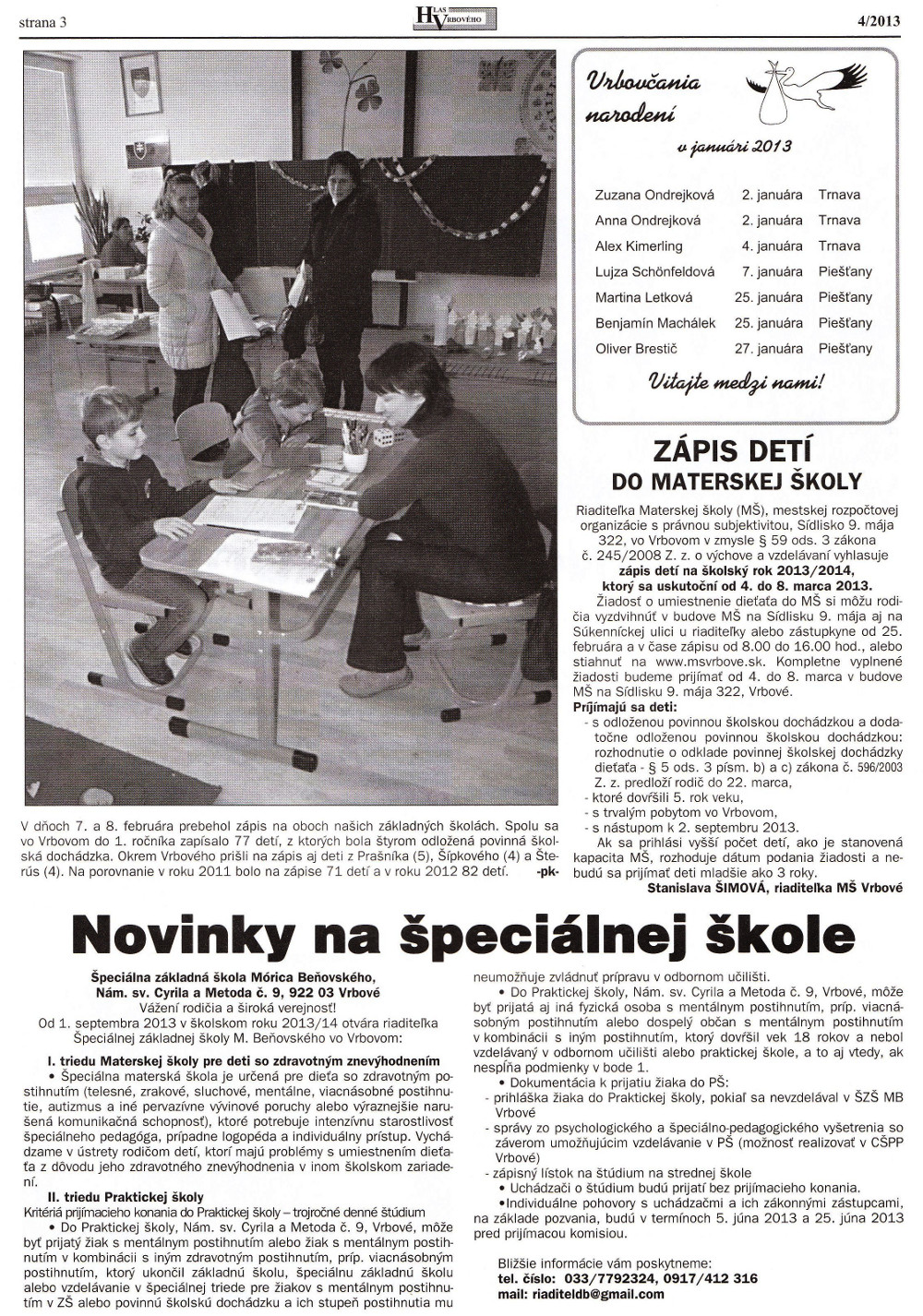 Hlas Vrbového 04/2013, strana 3