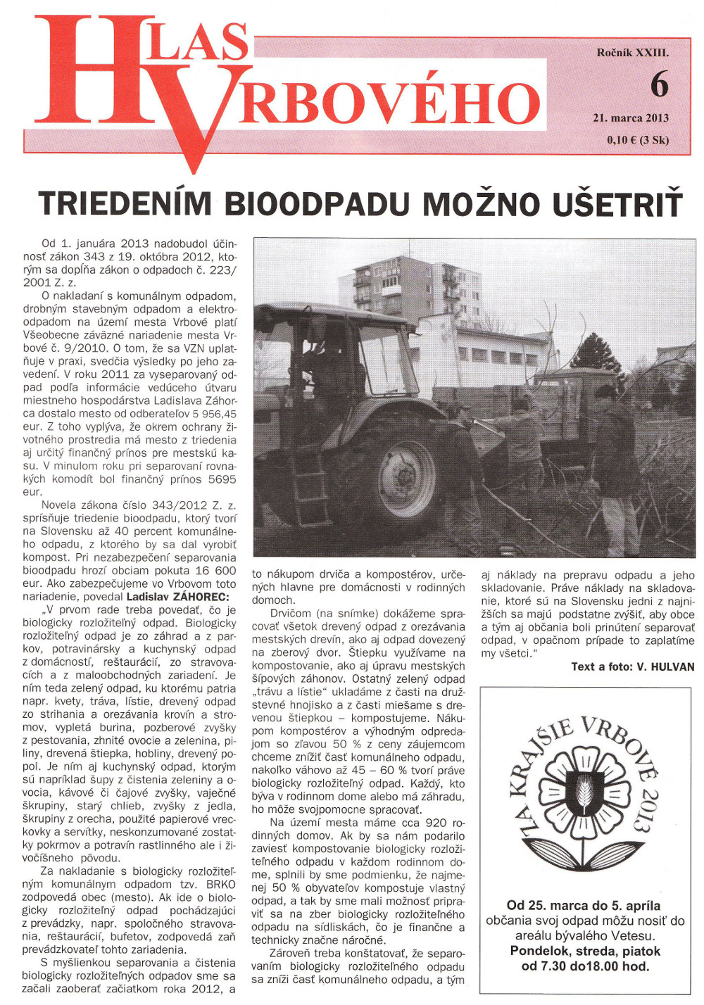 Hlas Vrbového 06/2013, strana 1