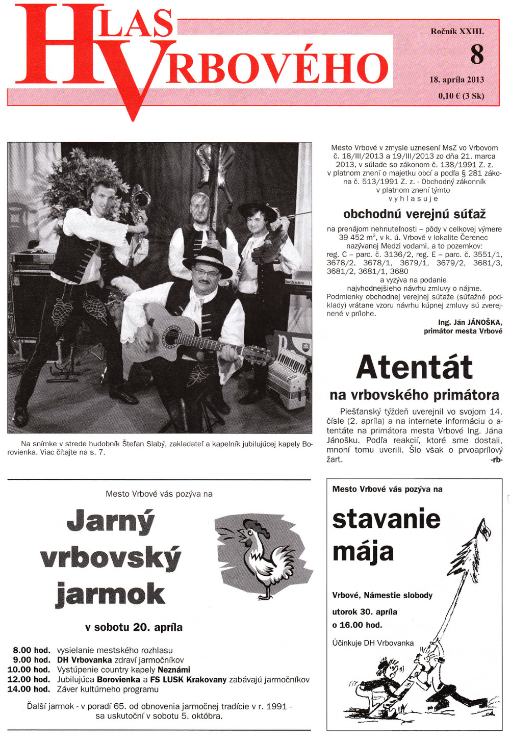 Hlas Vrbového 08/2013, strana 1