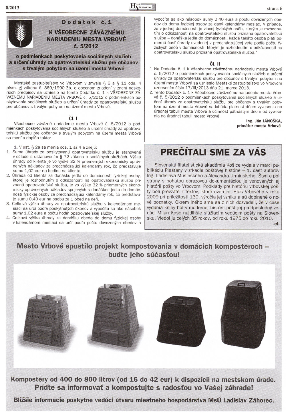 Hlas Vrbového 08/2013, strana 6