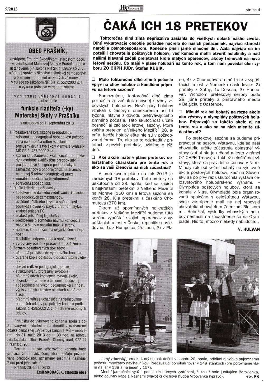 Hlas Vrbového 09/2013, strana 4
